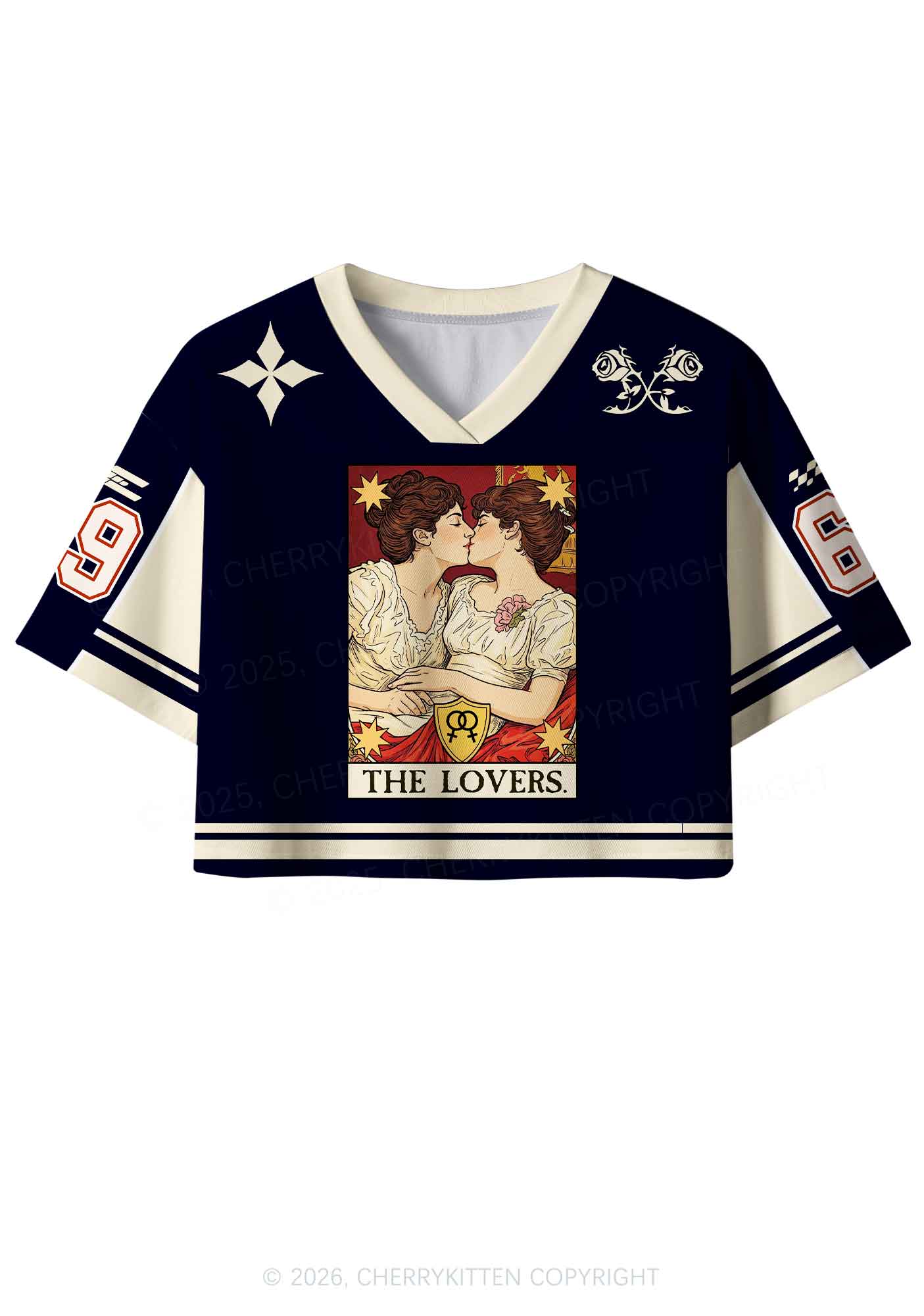 Redhead Women Kissing Pride Y2K Crop Sport Jersey Shirts Cherrykitten