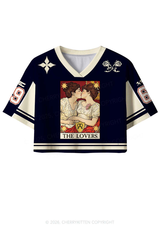 Redhead Women Kissing Pride Y2K Crop Sport Jersey Shirts Cherrykitten