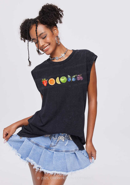 Six Fruity Pride Y2K Washed Muscle Tank Cherrykitten
