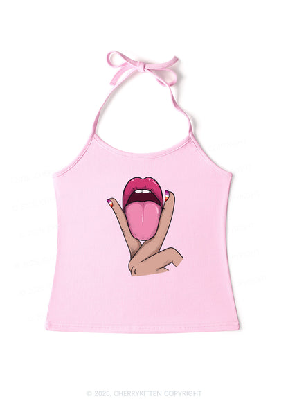 Lesbian Kissing Pride Y2K Halter Neck Cami Cherrykitten