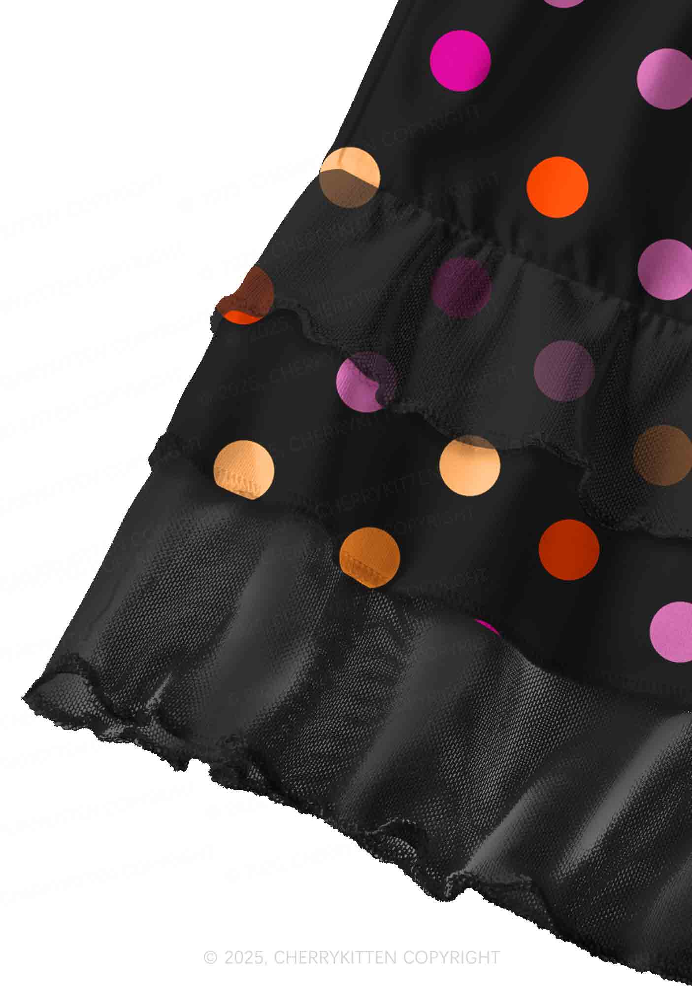 Lesbian Dots Pride Y2K Print Mini Layered Skirt Cherrykitten