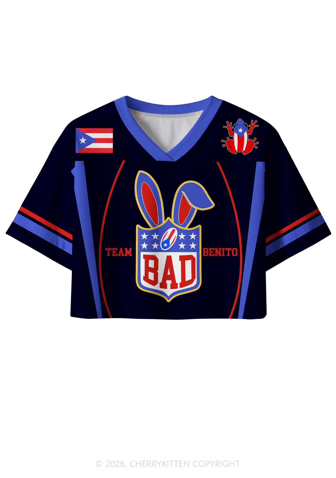 Black Football Bunny Y2K Crop Sport Jersey Shirts Cherrykitten