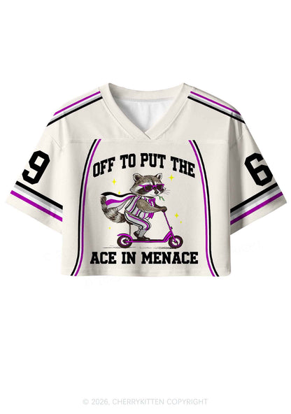 Off To Put The Ace In Menace Pride Y2K Crop Sport Jersey Shirts Cherrykitten