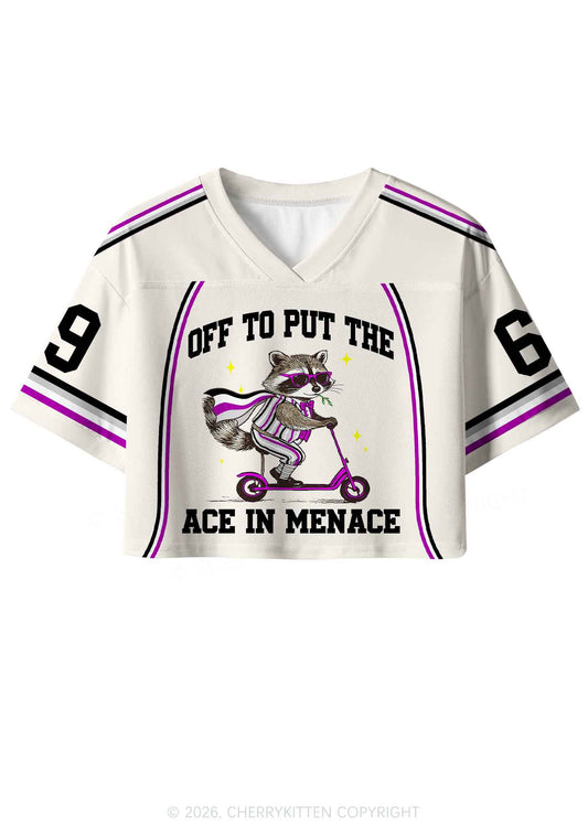 Off To Put The Ace In Menace Pride Y2K Crop Sport Jersey Shirts Cherrykitten