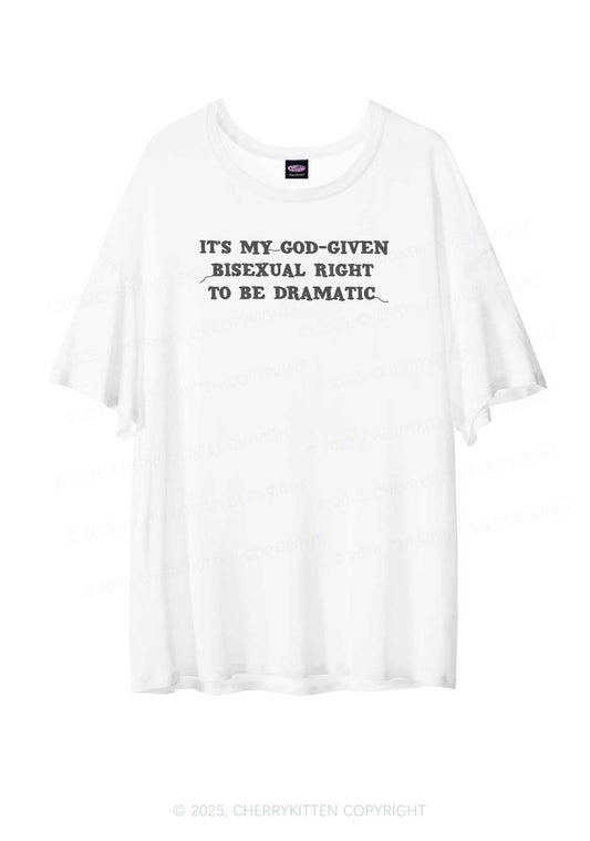 God Given Bisexual Right Pride Y2K Sheer Boyfriend Tee Cherrykitten