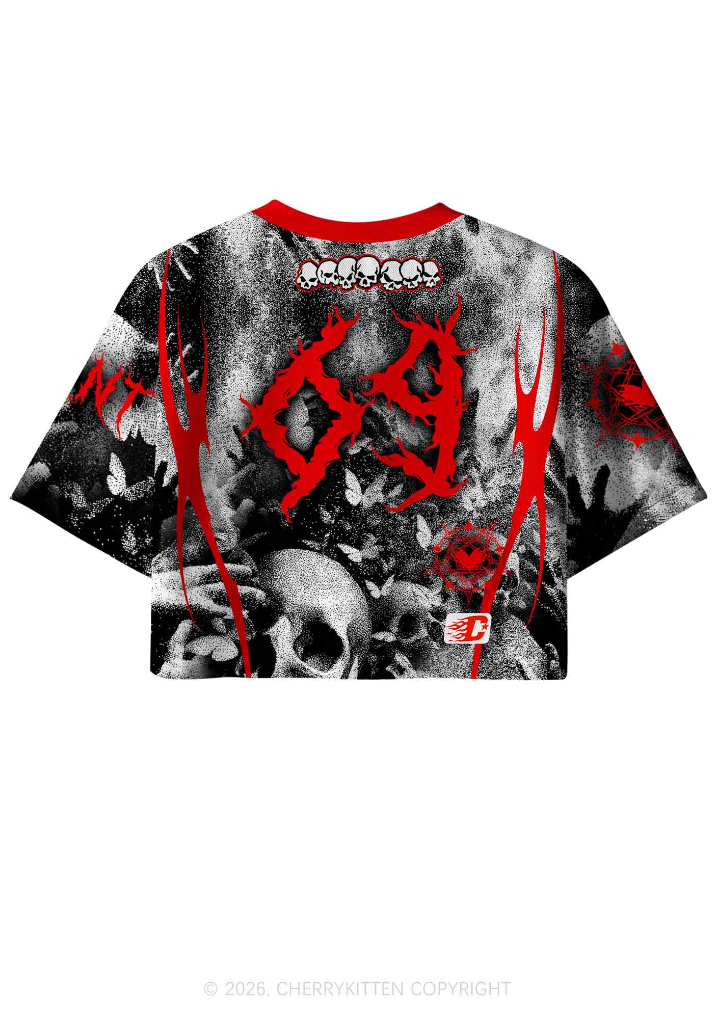 Halloween Punk Cxxt Y2K Crop Sport Jersey Shirts Cherrykitten