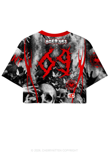 Halloween Punk Cxxt Y2K Crop Sport Jersey Shirts Cherrykitten