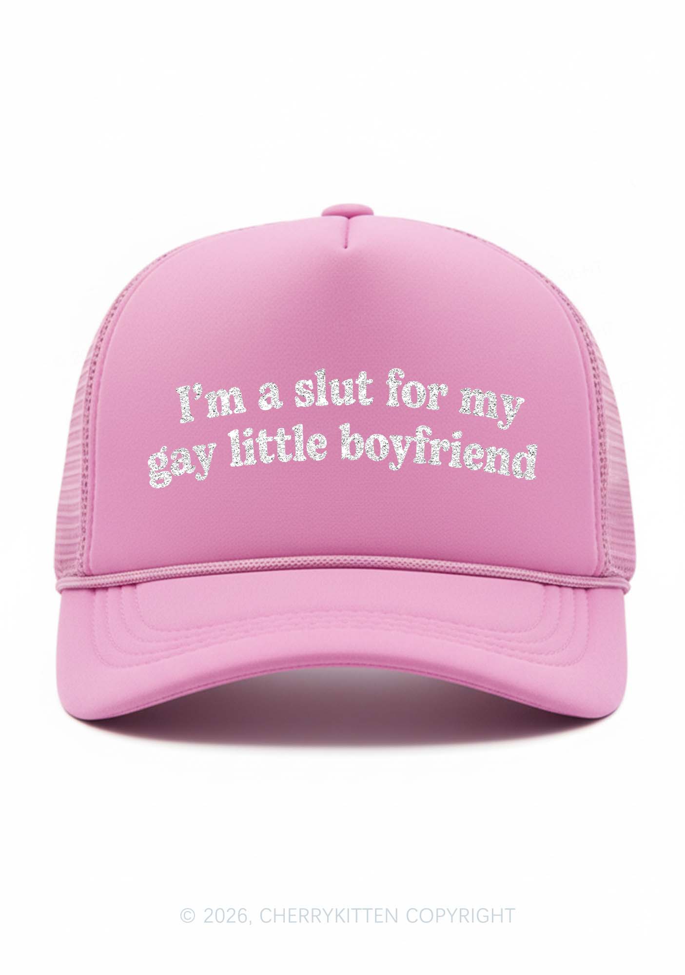 Glitter Slxt For My Gay BF Pride Y2K Trucker Hat Cherrykitten