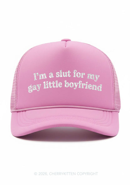 Glitter Slxt For My Gay BF Pride Y2K Trucker Hat Cherrykitten