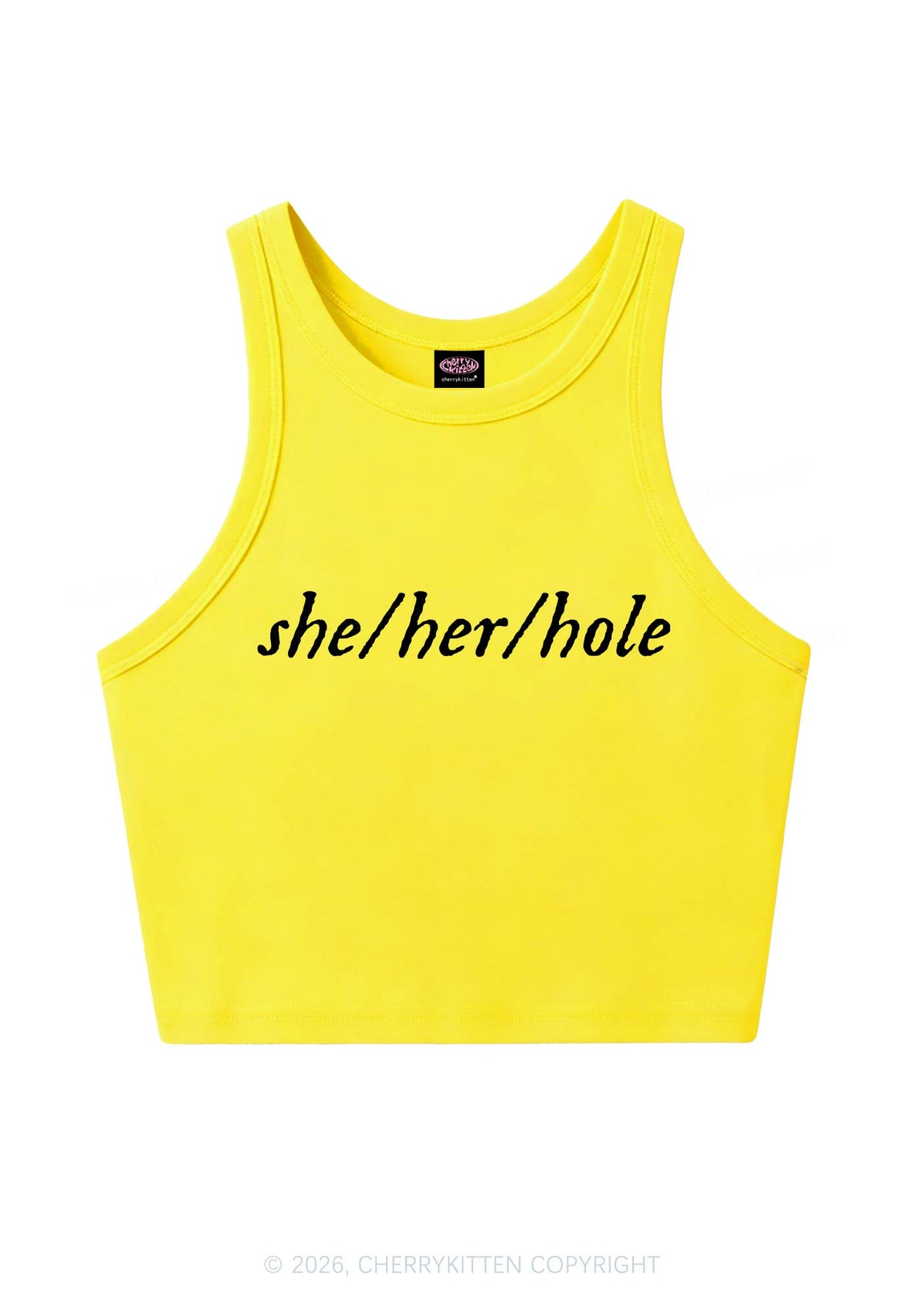 She Her Hole Pride Y2K Crop Tank Top Cherrykitten