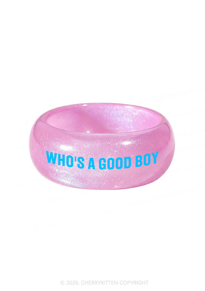 Whos A Good Boy Y2K Cuff Bangle Cherrykitten