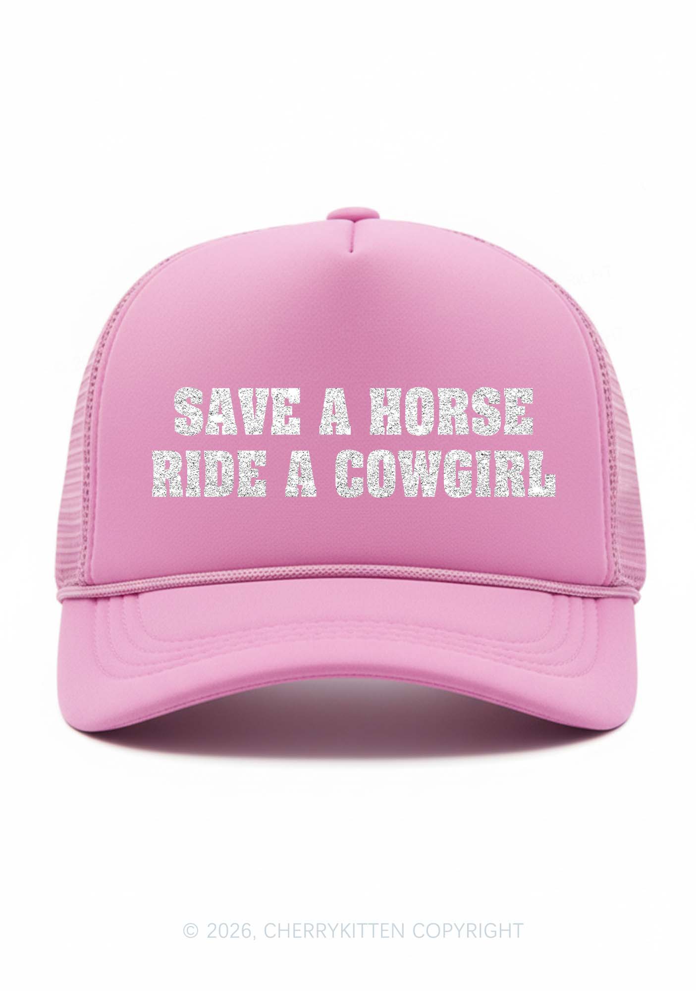 Glitter Ride A Cowgirl Pride Y2K Trucker Hat Cherrykitten