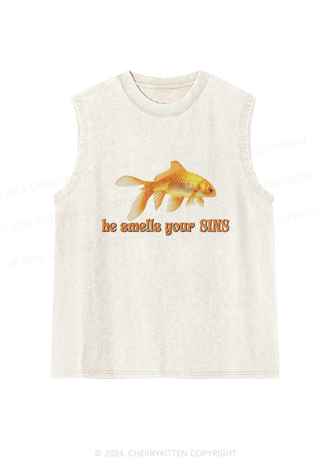 He Smells Your Sins Y2K Washed Tank Cherrykitten