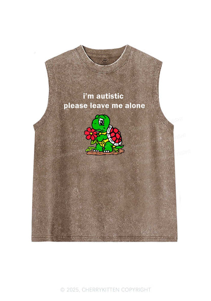 Im Autistic Leave Me Alone Y2K Washed Muscle Tank Cherrykitten