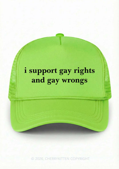 Support Gay Rights Pride Y2K Trucker Hat Cherrykitten