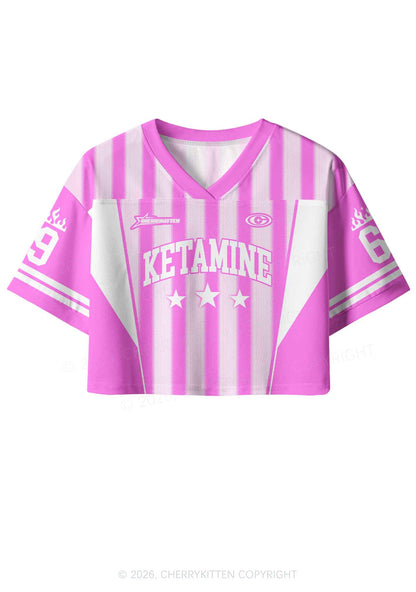Pink Kxxamine Stars Y2K Crop Sport Jersey Shirts Cherrykitten