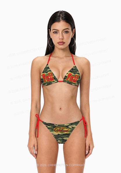 Feral Camo Y2K Print Bikini Set Cherrykitten