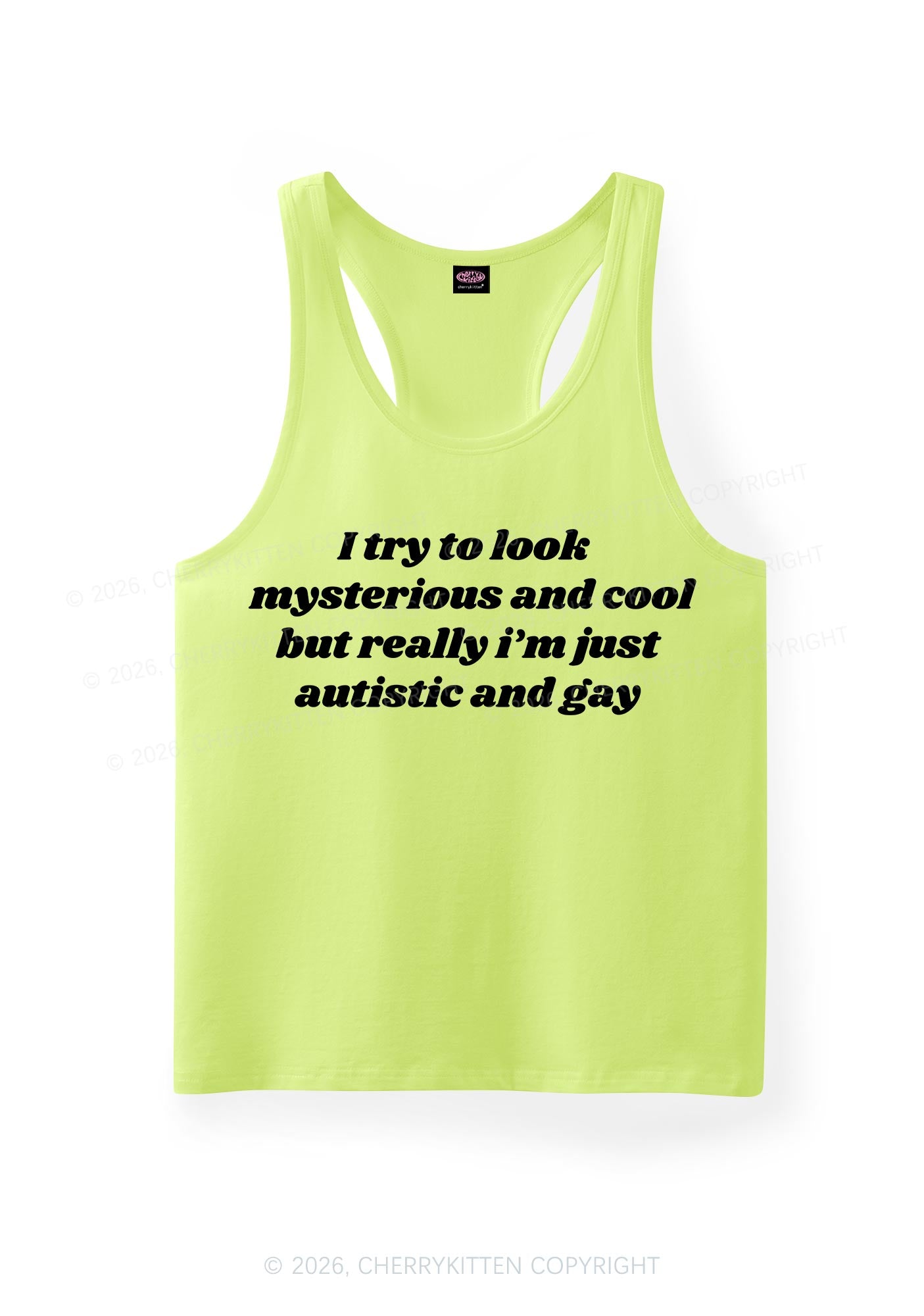 Im Just Autistic And Gay Pride Y2K Men Racerback Tank Top Cherrykitten