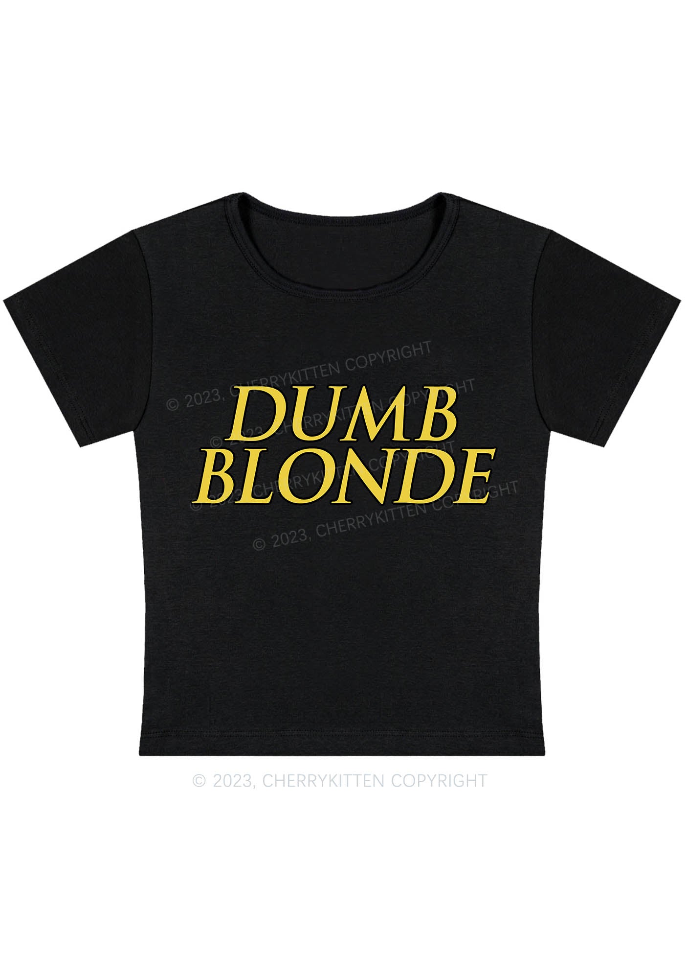 Dumb Blonde Y2K Baby Tee Cherrykitten