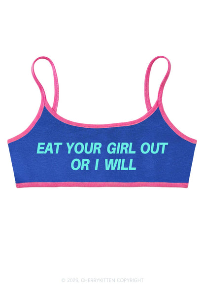 Eat Your Girl Out Pride Y2K Super Crop Cami Cherrykitten