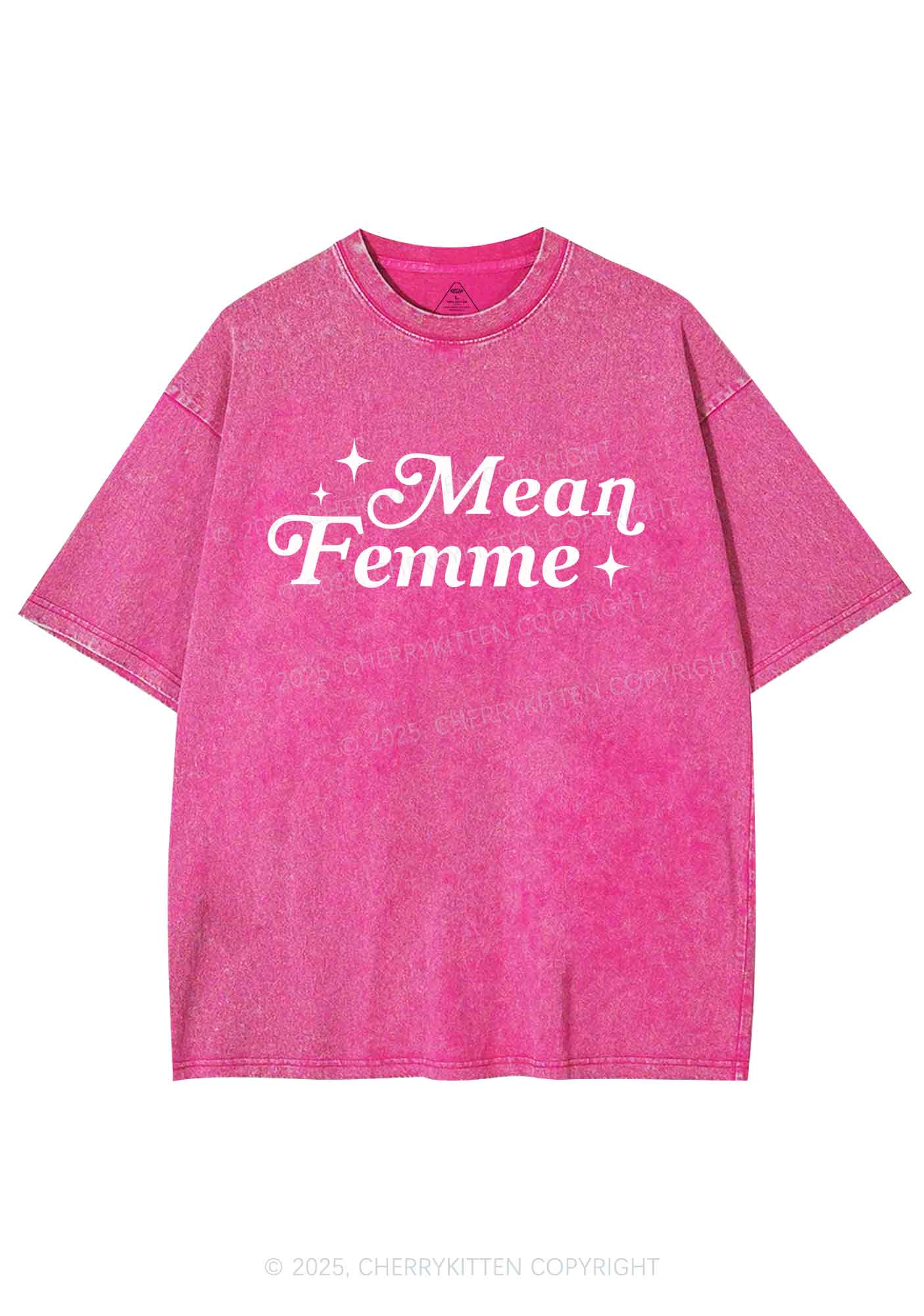 Mean Femme Pride Y2K Shirts Washed Tee Cherrykitten