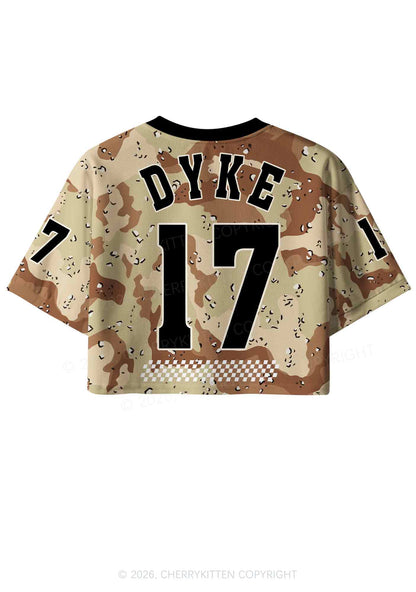 Dyke Camouflage Pride Y2K Crop Sport Jersey Shirts Cherrykitten