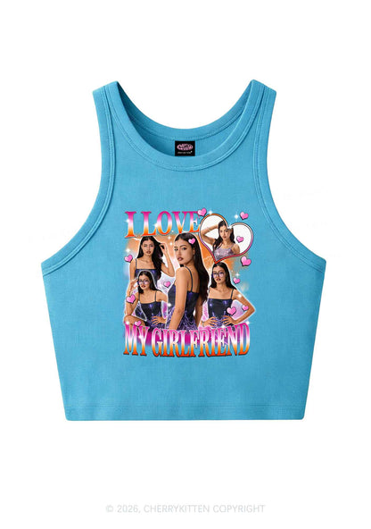 Custom I Love My Lesbian GF Pride Y2K Crop Tank Top Cherrykitten
