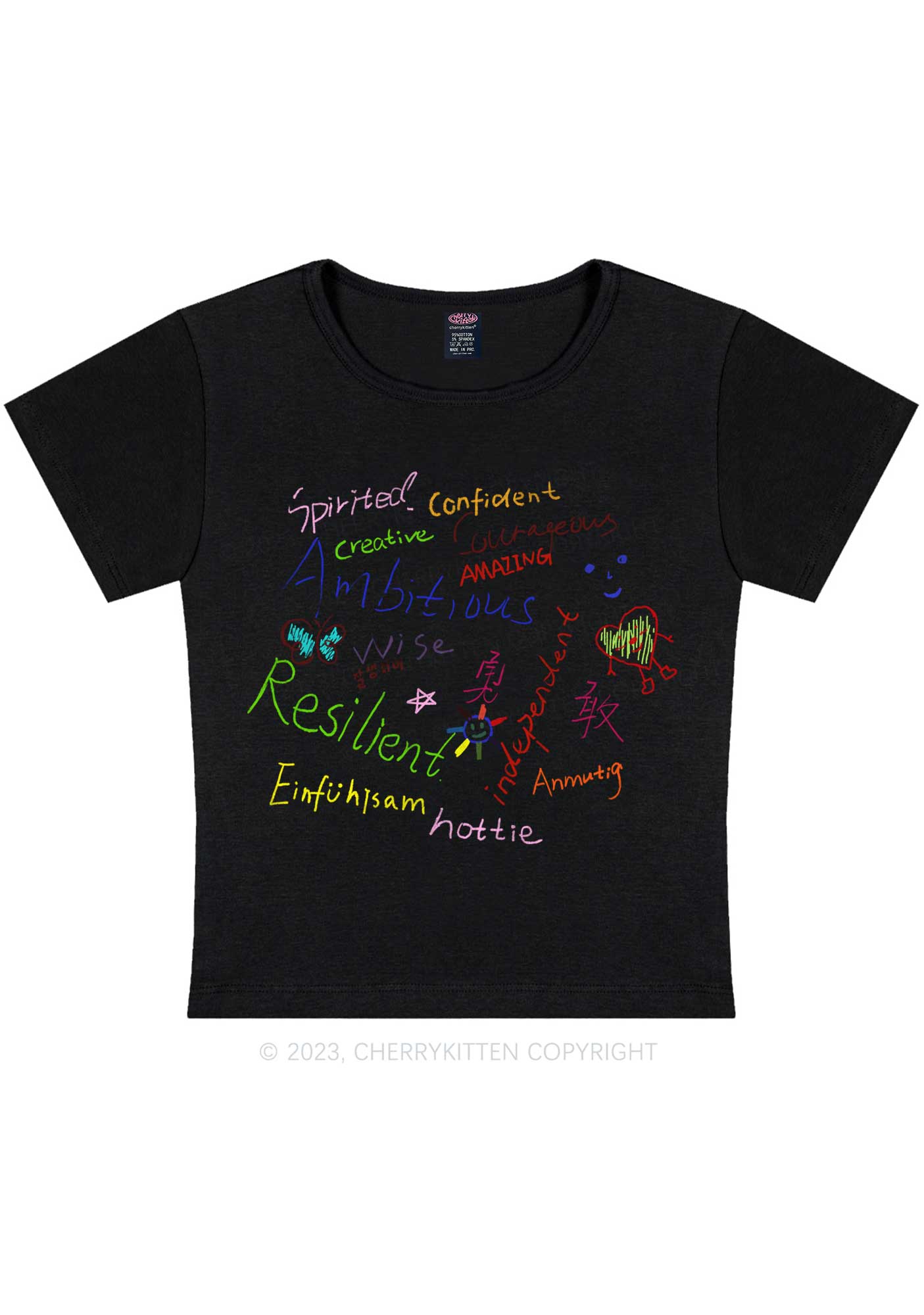 Women Personality Y2K Baby Tee Cherrykitten