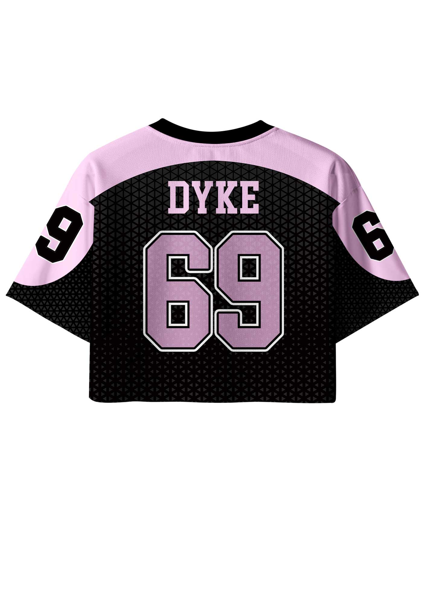 Pink Dyke Pride Y2K Crop Sport Jersey Shirts Cherrykitten