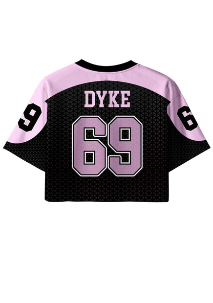 Pink Dyke Pride Y2K Crop Sport Jersey Shirts Cherrykitten