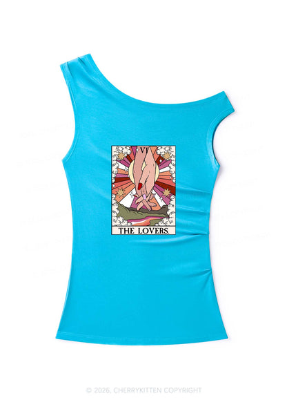 The Lesbian Lovers Pride Y2K Off Shoulder Tank Top Cherrykitten