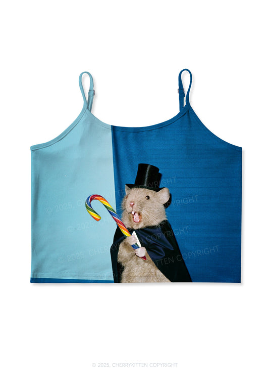Gentleman Ratz Y2K Print Cami Crop Top Cherrykitten