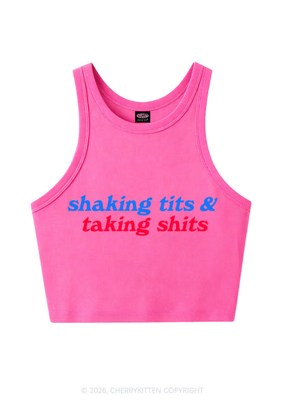Shaking Txts Taking Shxts Y2K Crop Tank Top Cherrykitten