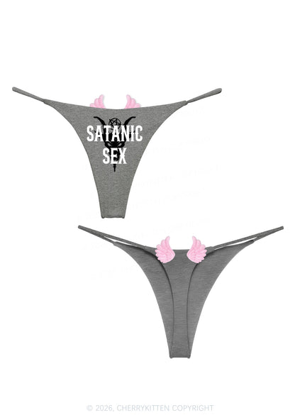 Halloween Satanic Sx Y2K Goth Angel Wings Bikini String Thong Cherrykitten