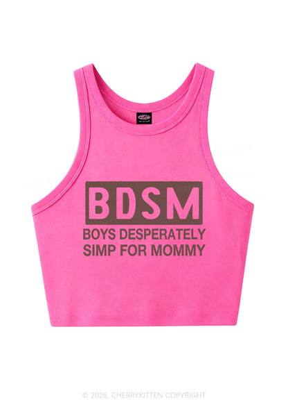 Boys Desperately Simp For Mommy Y2K Crop Tank Top Cherrykitten