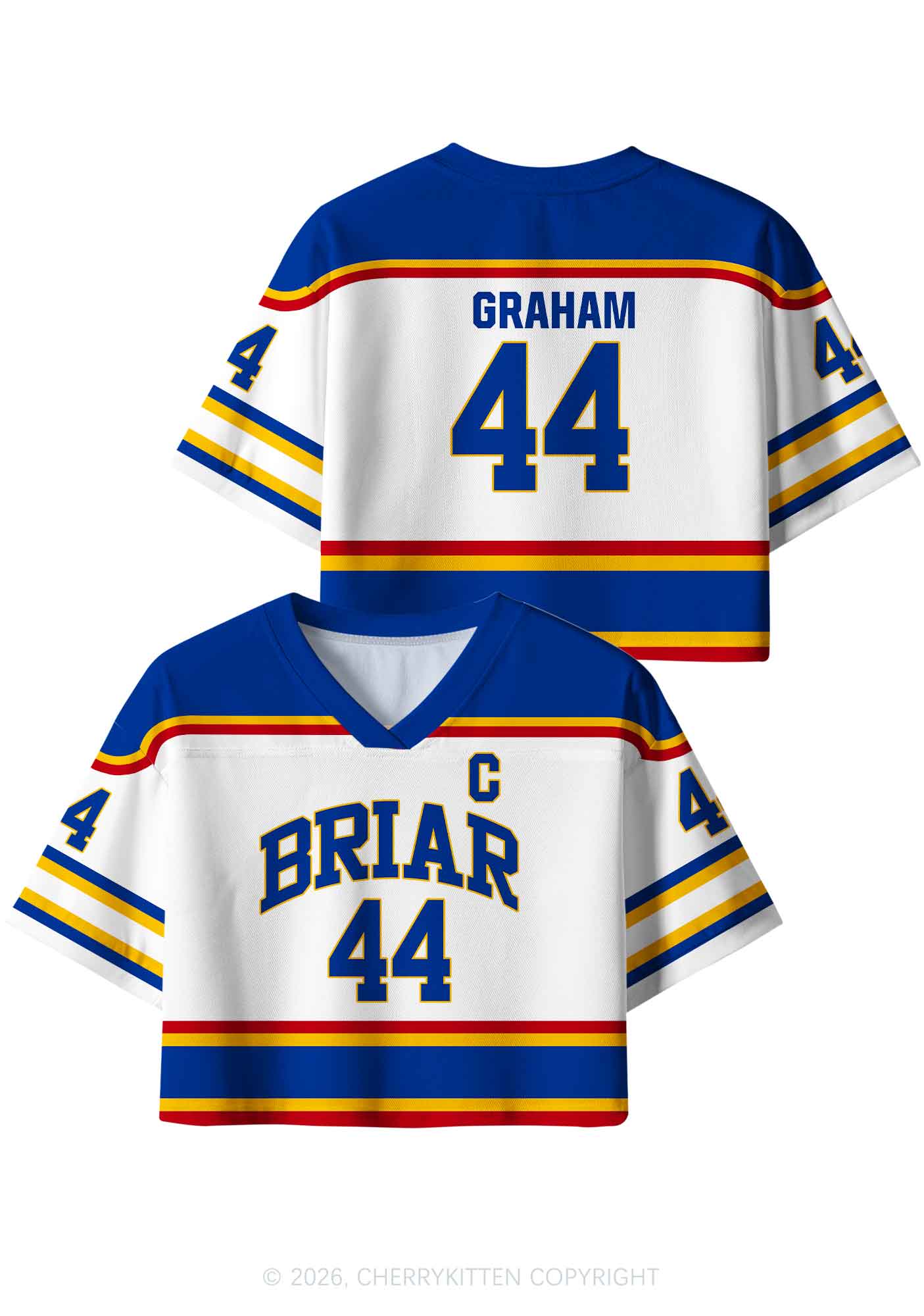 Retro White Hockey Team GG Y2K Crop Sport Jersey Shirts Cherrykitten