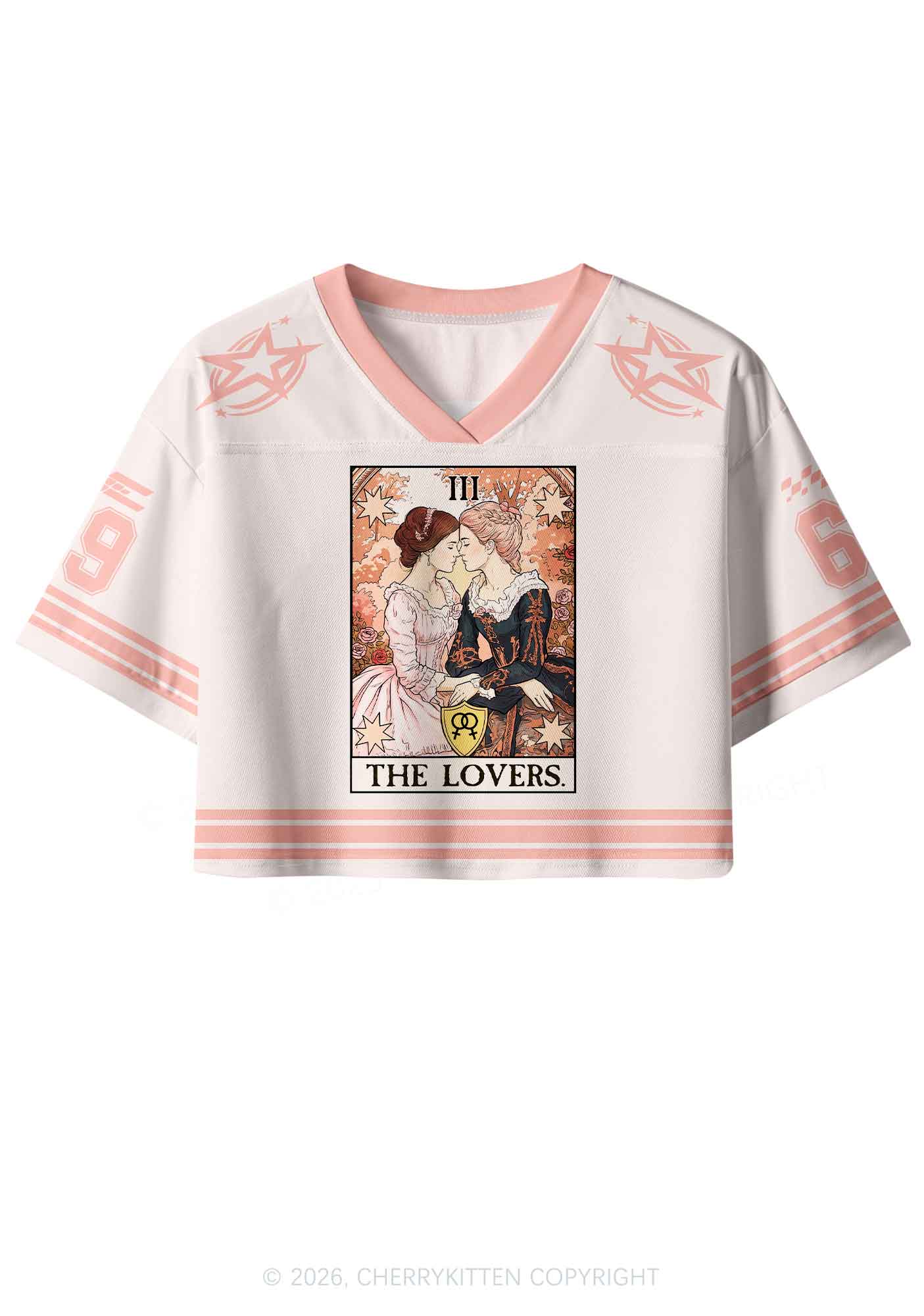 Victorian Rose Lesbian Pride Y2K Crop Sport Jersey Shirts Cherrykitten