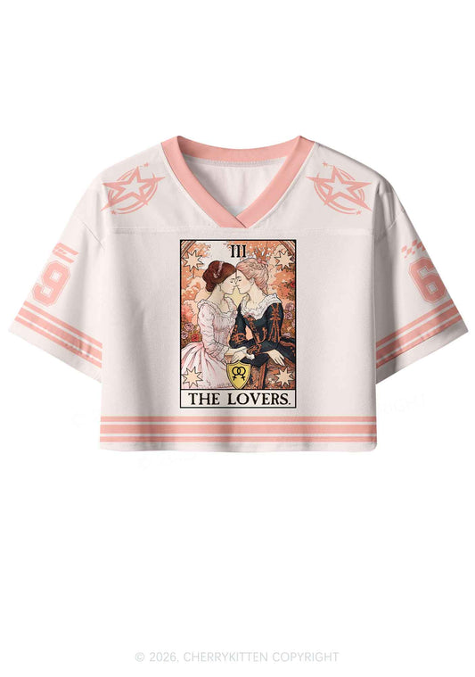 Victorian Rose Lesbian Pride Y2K Crop Sport Jersey Shirts Cherrykitten