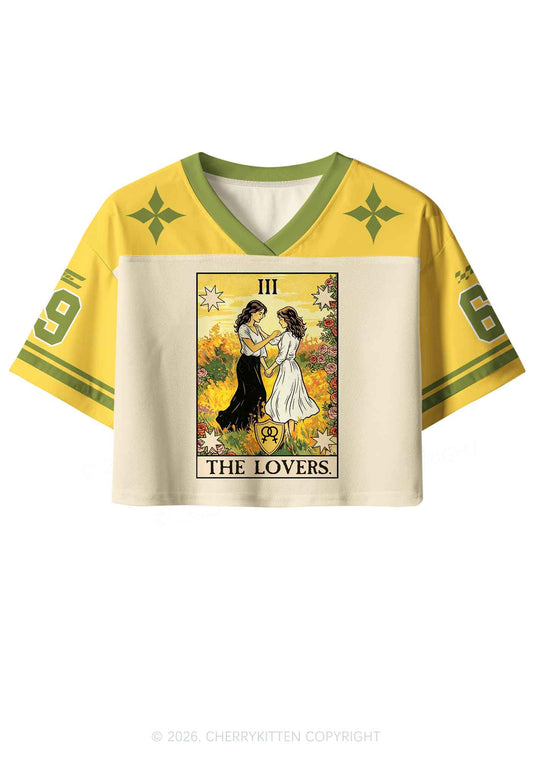 Lesbian Couple Dancing Pride Y2K Crop Sport Jersey Shirts Cherrykitten