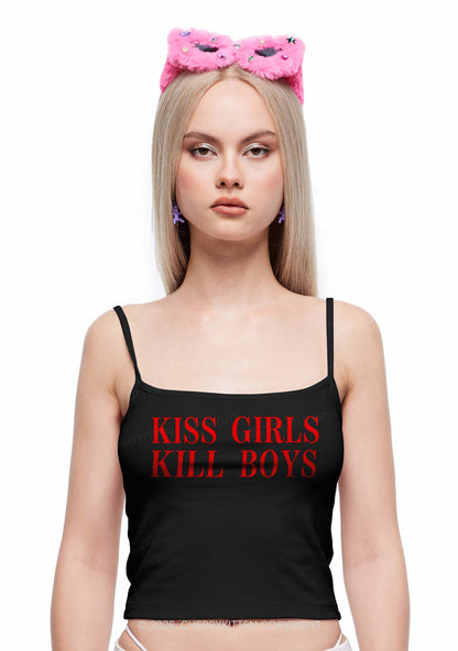 Kiss Girls Kill Boys Pride Y2K Spaghetti Strap Cami Cherrykitten