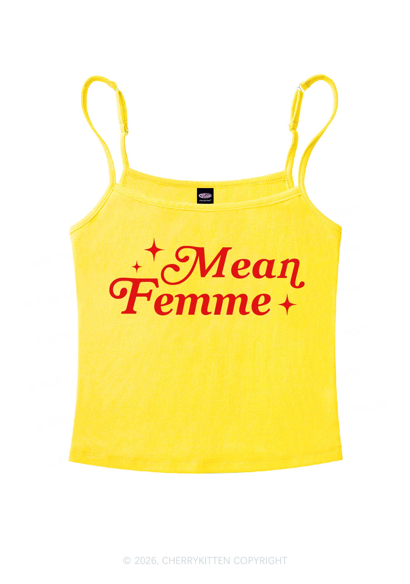 Mean Femme Pride Y2K Spaghetti Strap Cami Cherrykitten
