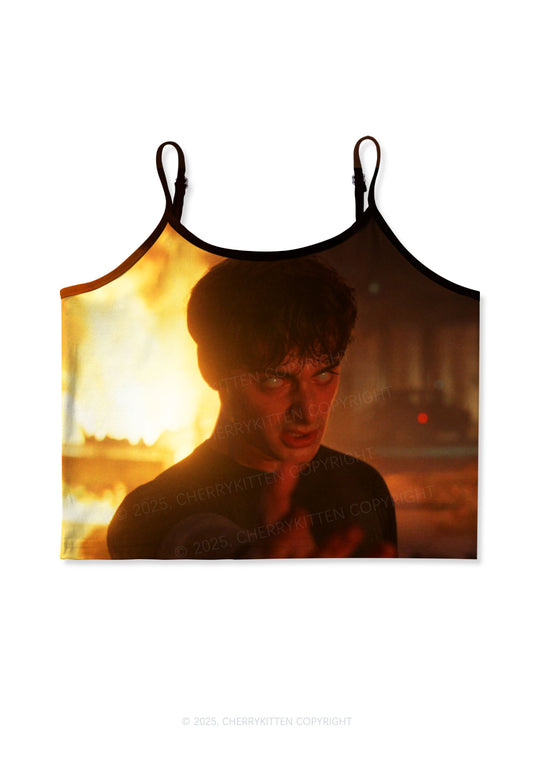 WB Glowing Eyes Y2K Print Cami Crop Top Cherrykitten