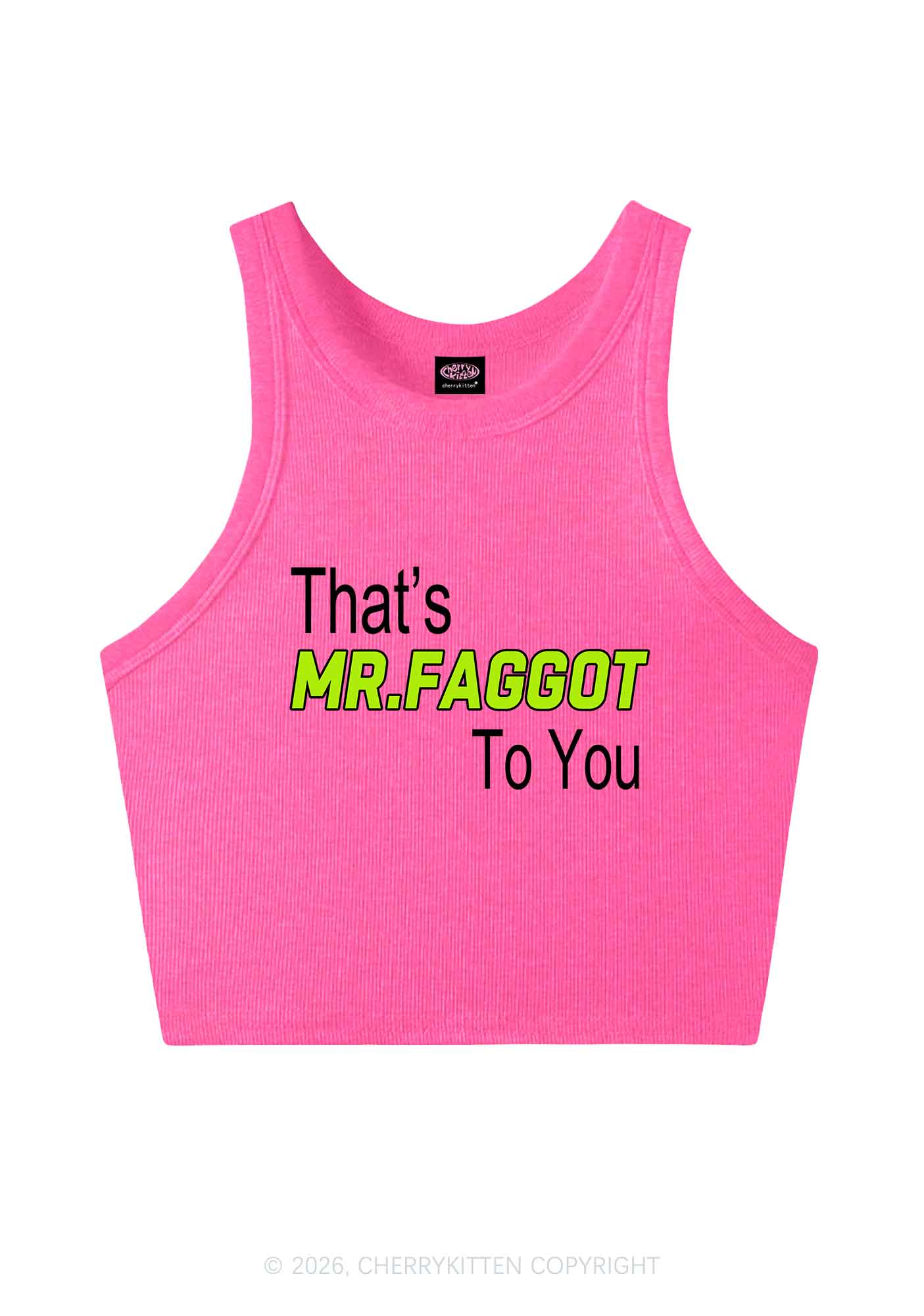 Thats Mr Faggot To You Pride Y2K Crop Tank Top Cherrykitten
