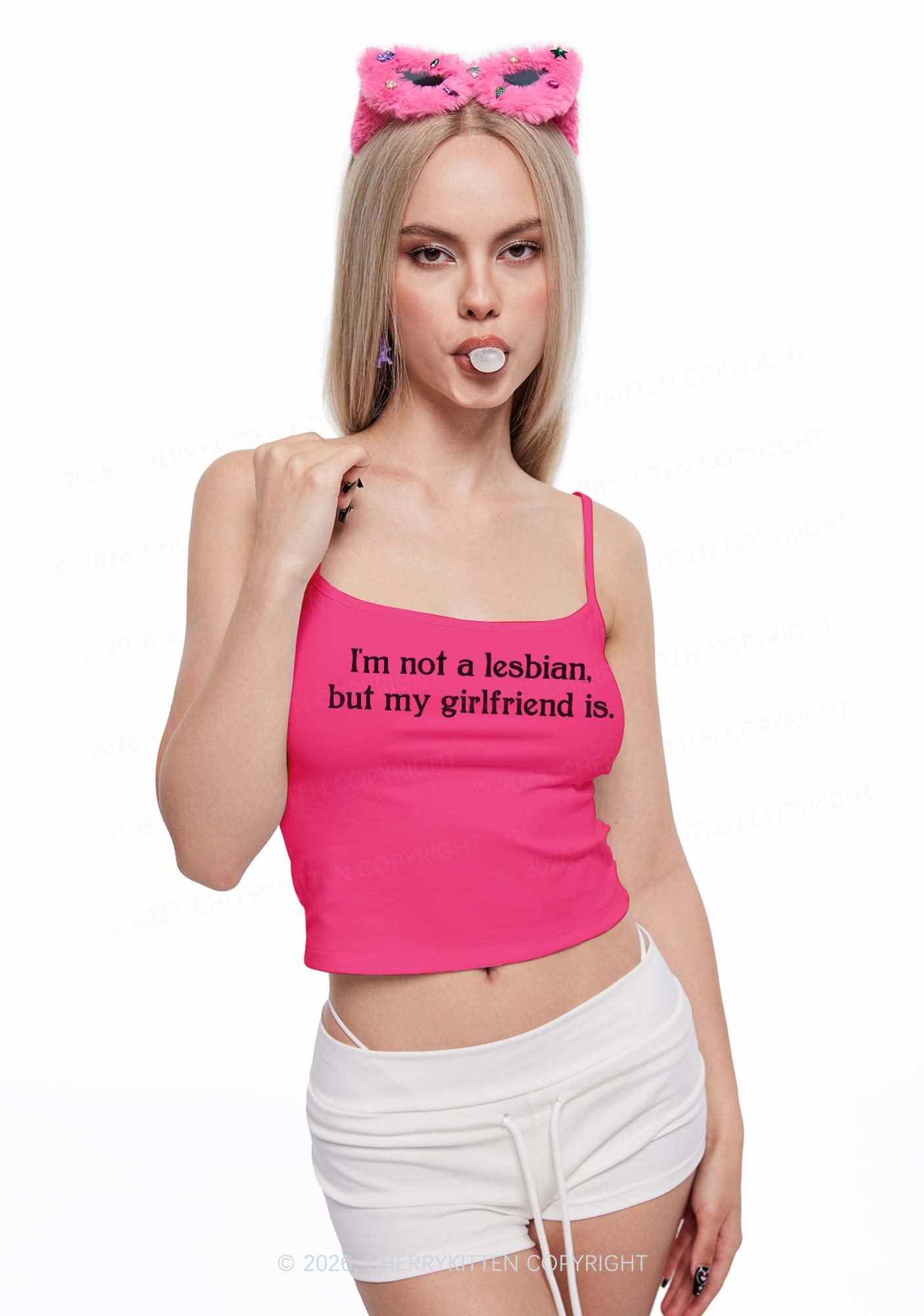 My Girlfriend Is Lesbian Pride Y2K Spaghetti Strap Cami Cherrykitten