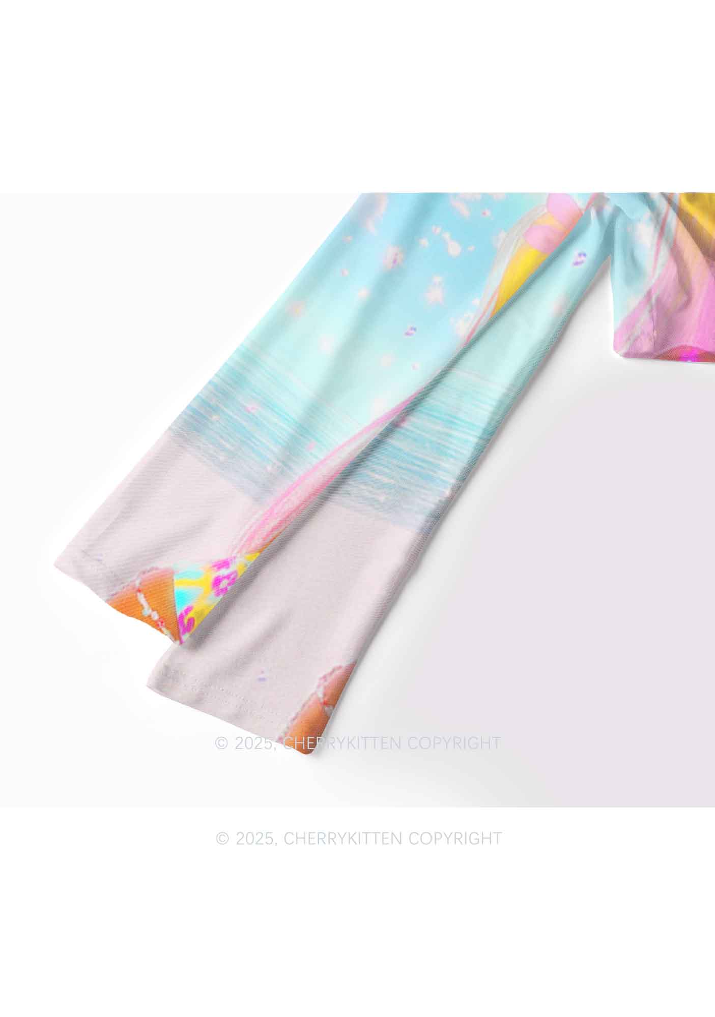 Flower Princess Y2K Mesh Long Sleeve Crop Top Cherrykitten