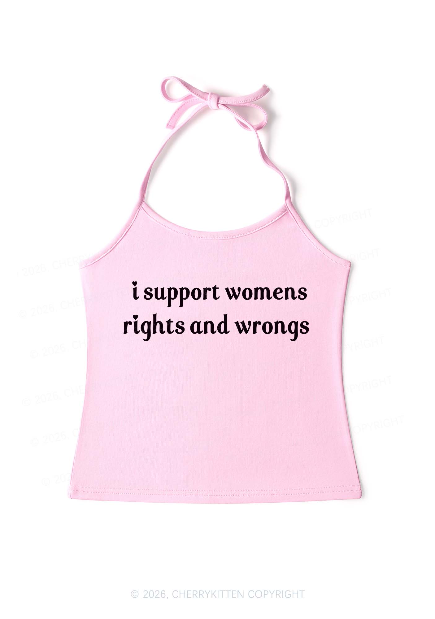 I Support Women Y2K Halter Neck Cami Cherrykitten
