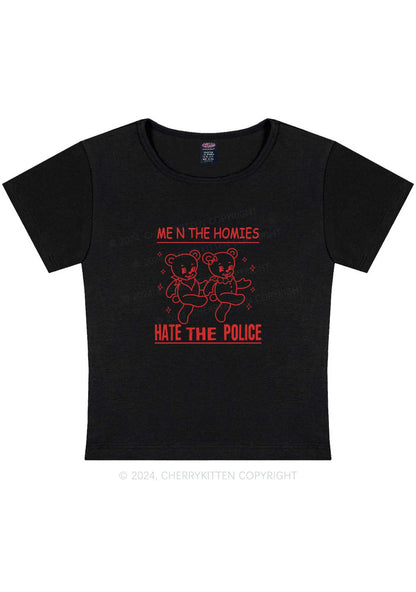 Hate The Police Y2K Baby Tee Cherrykitten