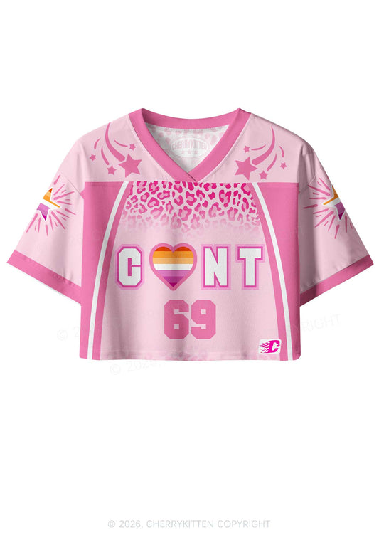 Lesbian Heart Cxxt Pride Y2K Crop Sport Jersey Shirts Cherrykitten