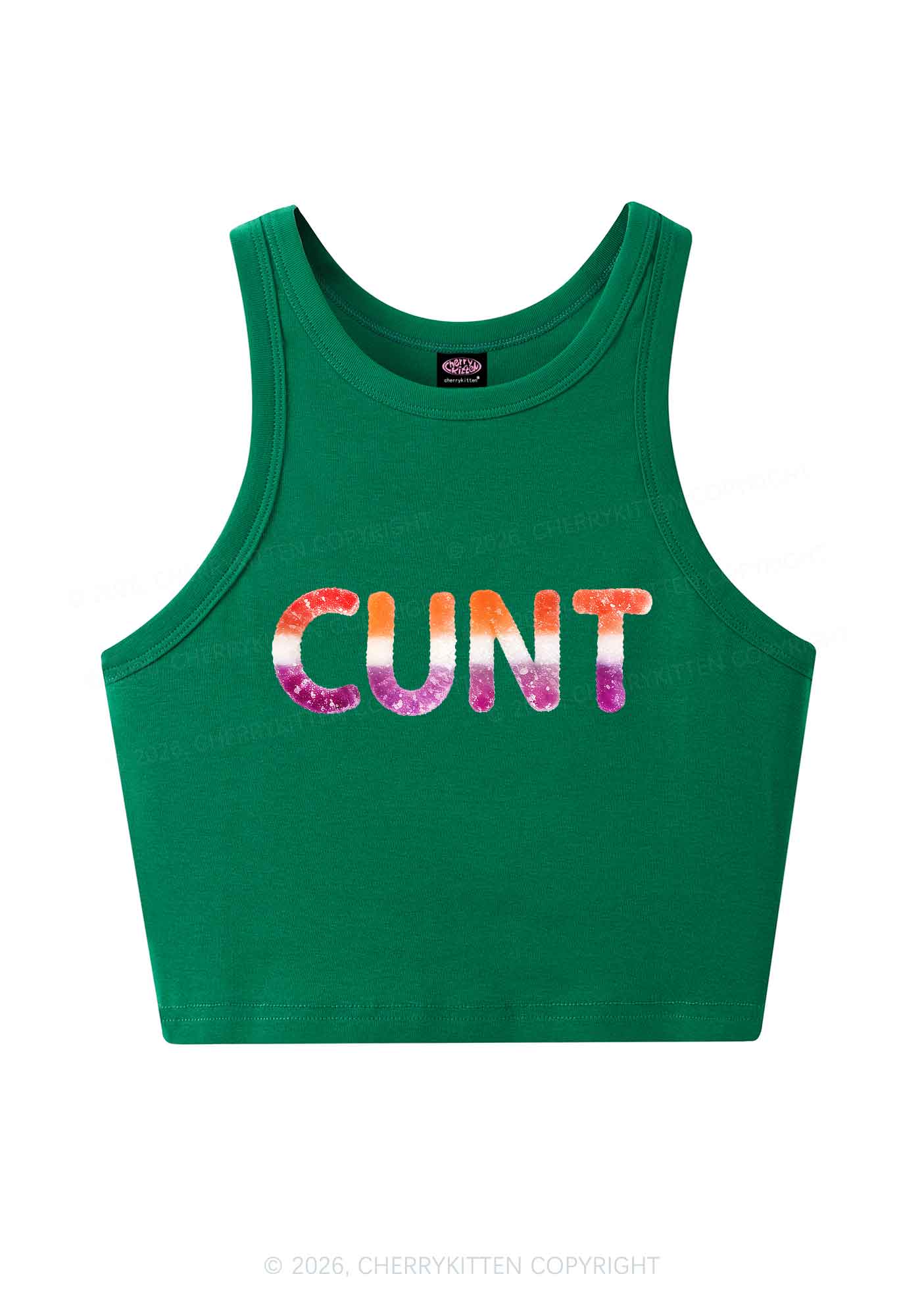Lesbian Candy Cxxt Pride Y2K Crop Tank Top Cherrykitten