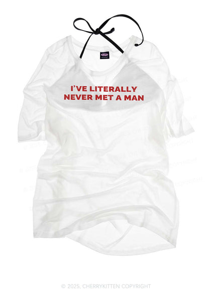 Never Met A Man Pride Y2K Sheer Boyfriend Tee Cherrykitten